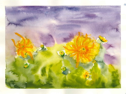 chrysantemen abstrakt nass in nass